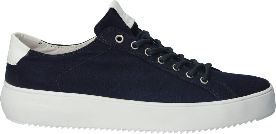Blackstone Morgan Zg30 Navy Canvas LOW Sneaker Blauw Heren - Foto 6