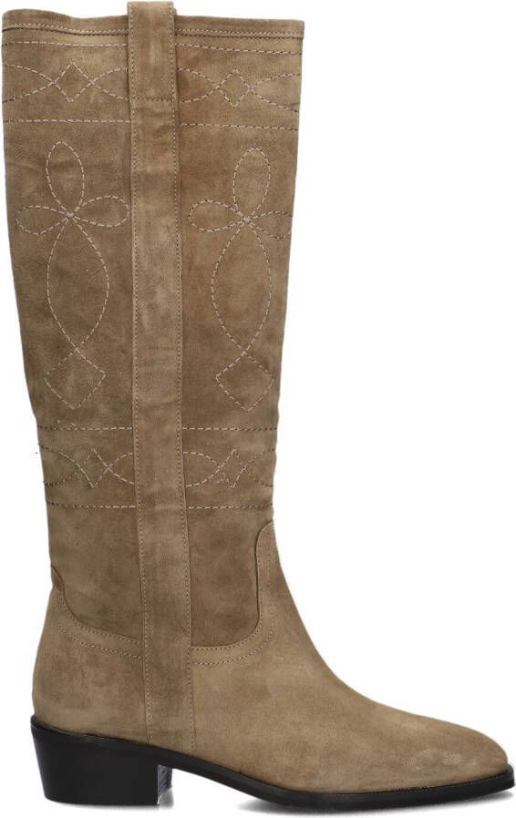 BLASZ Cowboylaarzen Dames 40 Maat: 37 Materiaal: Suède Kleur: Taupe