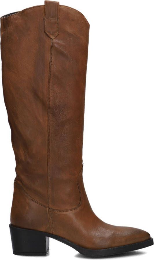 BLASZ Hoge Laarzen Dames 35 Maat: 37 Materiaal: Leer Kleur: Cognac