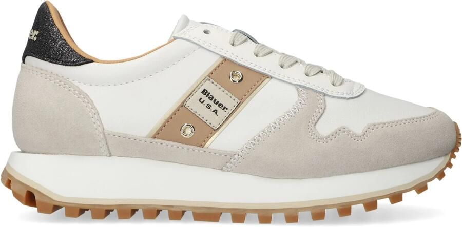 BLAUER Lage Sneakers Dames Millen03 Maat: 42 Materiaal: Leer Kleur: Wit