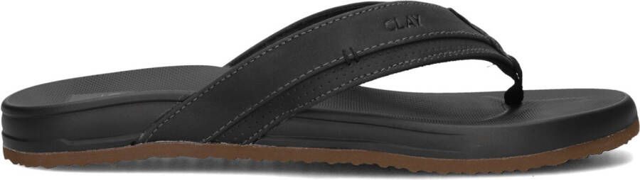 CLAY Slippers Heren 003 Maat: 47 Materiaal: Leatherlook Kleur: Zwart