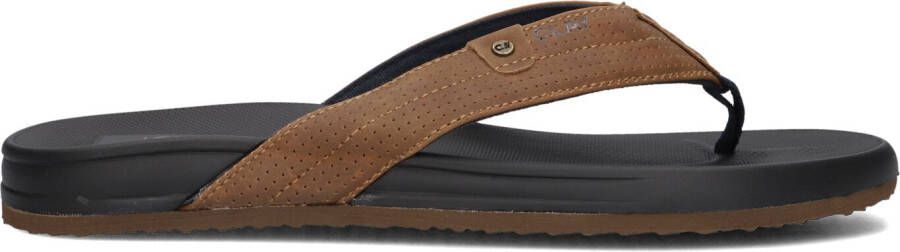 CLAY Slippers Heren 004 Maat: 46 Materiaal: Leatherlook Kleur: Cognac