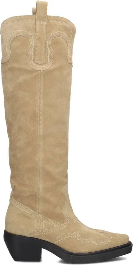 COPENHAGEN STUDIOS Cowboylaarzen Dames Cph286 Maat: 36 Materiaal: Suède Kleur: Beige - Foto 4