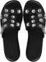 Lina Locchi Zwarte Leren Pantoffels Black Dames - Thumbnail 4