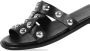 Lina Locchi Zwarte Leren Pantoffels Black Dames - Thumbnail 6