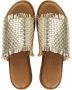 Lina Locchi Slippers Dames Sandalen Instappers Damesschoenen Leer Blokhak L1139 Goud - Thumbnail 4