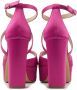 Lina Locchi Sandalen Dames Damesschoenen Leer Plateauhak hoogte 10 cm L1296 Fuchsia - Thumbnail 5