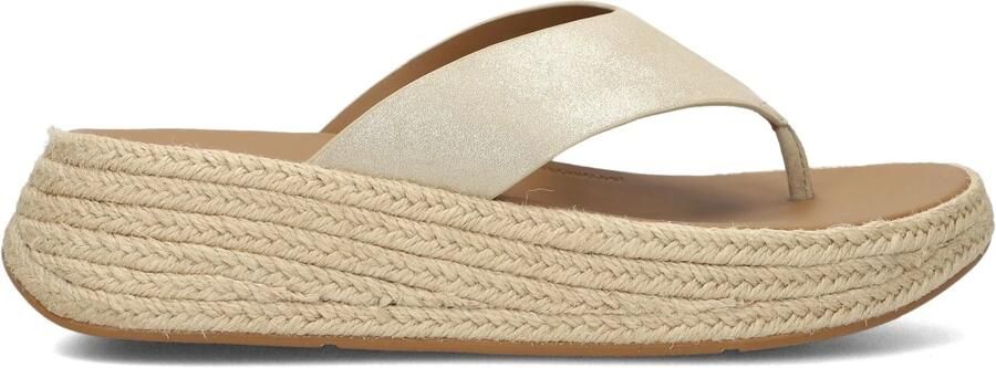 FITFLOP Teenslippers Dames Espradille Shimmer Toe-post Maat: 41 Materiaal: Textiel Kleur: Beige