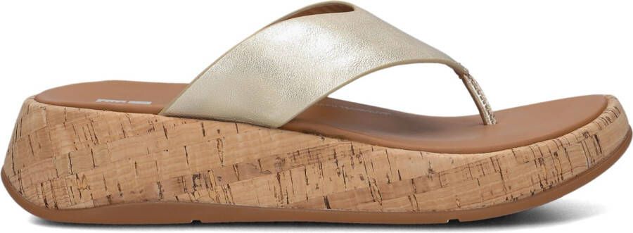 FITFLOP Slippers Dames Ft7 Maat: 36 Materiaal: Leer Kleur: Goud