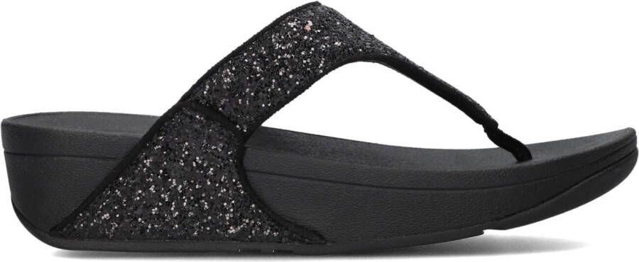 FITFLOP Slippers Dames Lulu Glitter Toe-post Maat: 37 Materiaal: Leer Kleur: Zwart - Foto 6