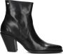 Fred de la Bretoniere Blaire Ankle Boot Enkellaarsjes Enkelboots met rits Dames Zwart - Thumbnail 3