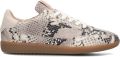FRED DE LA BRETONIERE Lage Sneakers Dames Pearl Sign Leer Beige - Zwart