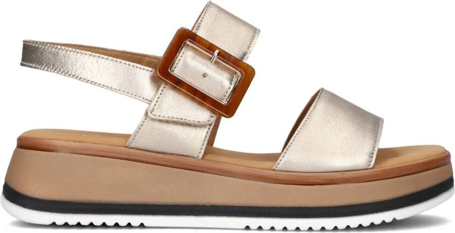 Gabor Gouden Leren Sandalen 744.4 Stijlvol Yellow Dames - Foto 4