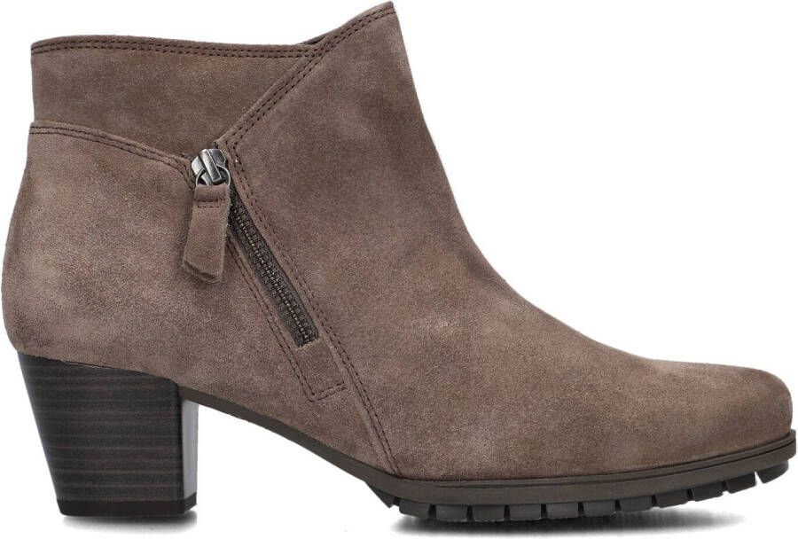 GABOR Enkellaarsjes Dames 603.1 Maat: 38 Materiaal: Suède Kleur: Taupe