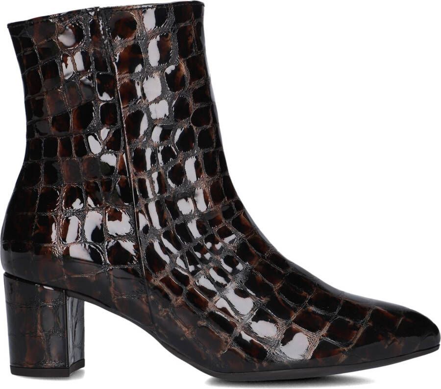 GABOR Enkellaarsjes Dames 701 Maat: 42 5 Materiaal: Lakleer Kleur: Bruin