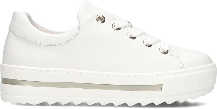 GABOR Lage Sneakers Dames 496 Maat: 42 5 Materiaal: Leer Kleur: Wit - Foto 3