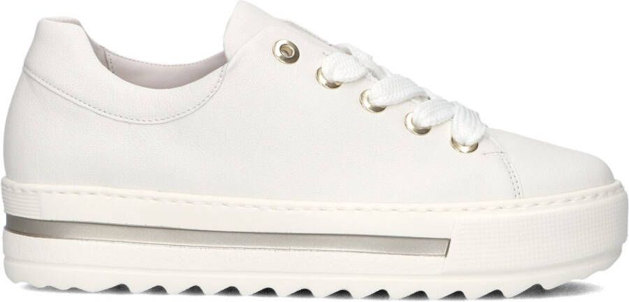 GABOR Lage Sneakers Dames 496 Maat: 44 Materiaal: Leer Kleur: Wit