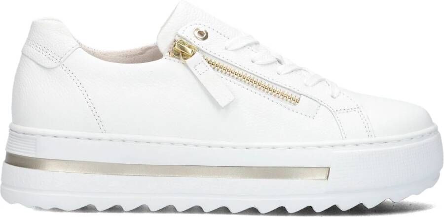 GABOR Lage Sneakers Dames 498 Maat: 37 Materiaal: Leer Kleur: Wit