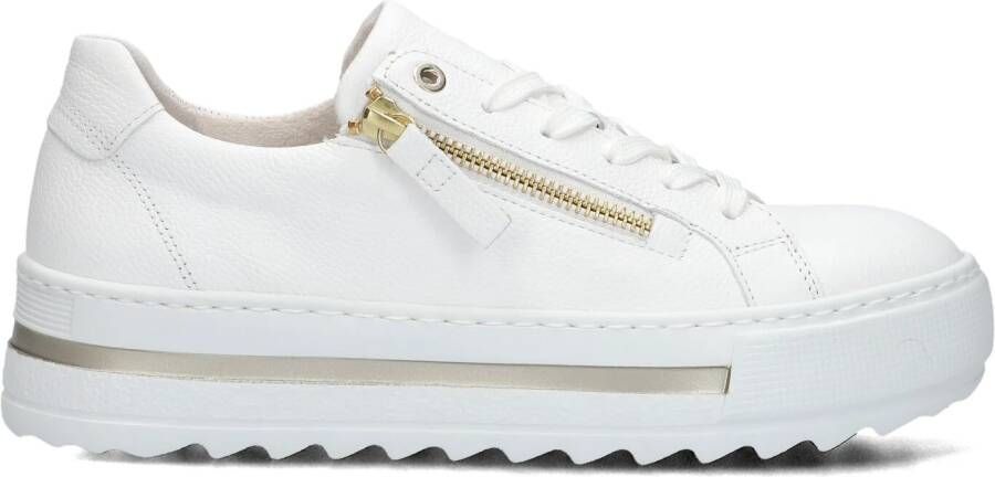 GABOR Lage Sneakers Dames 498 Maat: 37 5 Materiaal: Leer Kleur: Wit - Foto 2