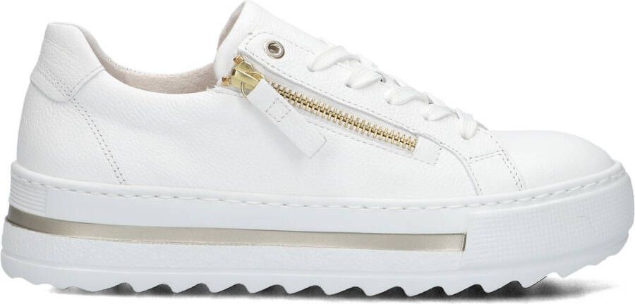 GABOR Lage Sneakers Dames 498 Maat: 37 5 Materiaal: Leer Kleur: Wit