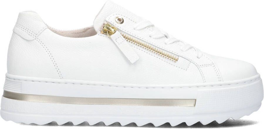 GABOR Lage Sneakers Dames 498 Maat: 37 Materiaal: Leer Kleur: Wit