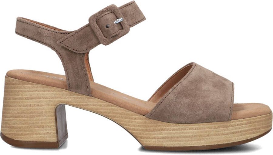 GABOR Dames 721.1.0 Maat: 39 Materiaal: Suède Kleur: Taupe