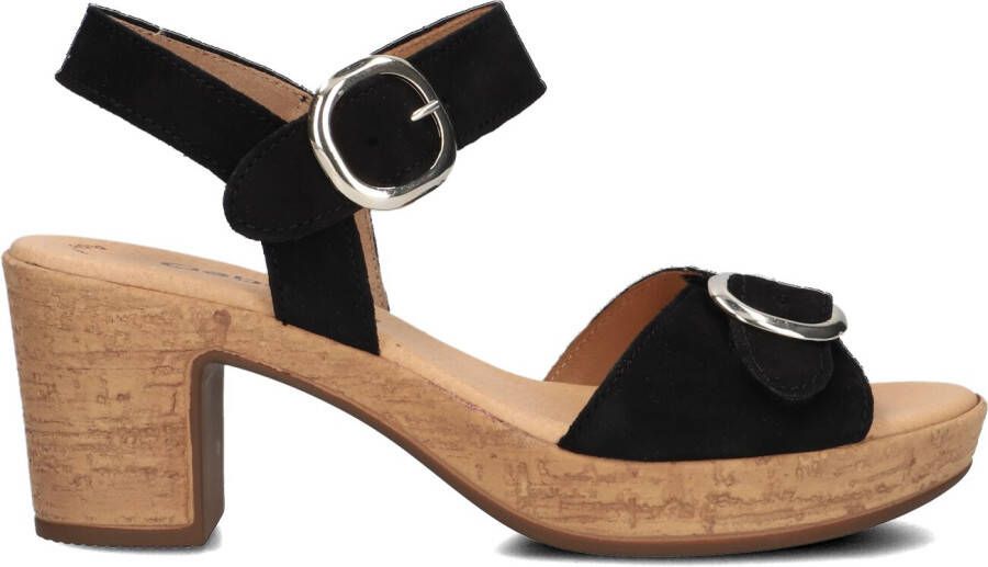 GABOR Sandalen Dames 764.1 Maat: 39 Materiaal: Suède Kleur: Zwart