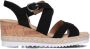 Gabor Zwarte Cross Strap Sleehak Sandalen Black Dames - Thumbnail 3