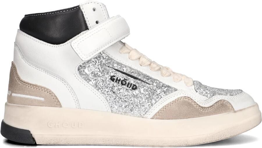GHOUD Hoge Sneakers Dames Glitter Mid Sneaker Maat: 42 Materiaal: Leer Kleur: Zilver