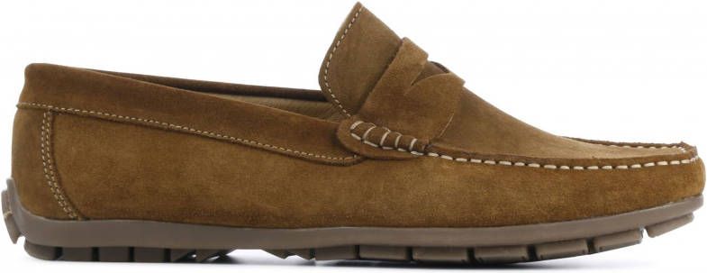 Giuseppe Maurizio Instappers Loafers Heren Herenschoenen Suède G3017 Cognac  - Schoenen.nl