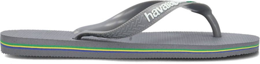HAVAIANAS Teenslippers Dames Brasil Logo Dames Maat: 35 36 Materiaal: Rubber Kleur: Grijs