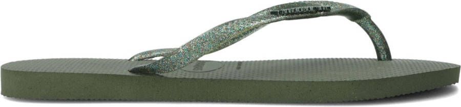 HAVAIANAS Teenslippers Dames Slim Logo Metallic Maat: 41 42 Materiaal: Rubber Kleur: Groen
