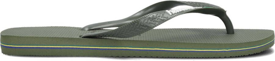 HAVAIANAS Teenslippers Heren Brasil Logo Maat: 43 44 Materiaal: Rubber Kleur: Groen