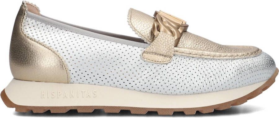 HISPANITAS Instappers Dames Hv243432 Maat: 42 Materiaal: Leer Kleur: Zilver