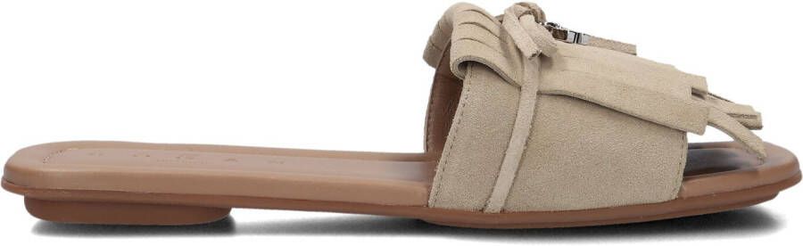 HOGAN Slippers Dames H685 Sandalo Frangia Maat: 37 Materiaal: Suède Kleur: Zand