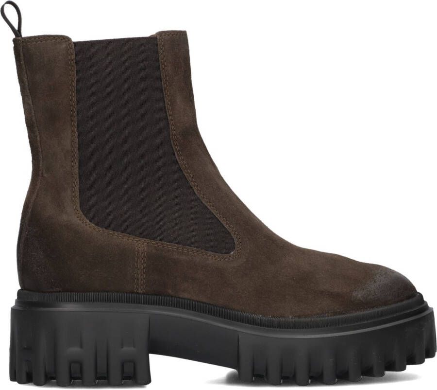 HOGAN Enkellaarsjes Dames H700 Chelsea Maat: 36 Materiaal: Suède Kleur: Bruin