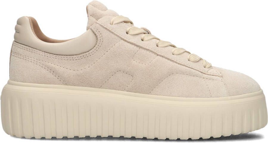 HOGAN Lage Sneakers Dames H-stripes Allacciato H Maat: 41 Materiaal: Suède Kleur: Beige