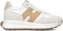 HOGAN Lage Sneakers Dames H641 Allacciato Maat: 41 Materiaal: Textiel Kleur: Beige - Thumbnail 3