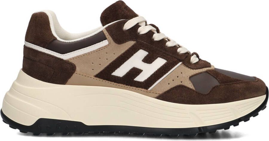 HOGAN Lage Sneakers Dames H669 Allacciato H Maat: 40 5 Materiaal: Suède Kleur: Bruin