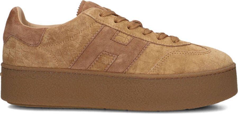 HOGAN Lage Sneakers Dames H681 Allacciato H Maat: 37 Materiaal: Suède Kleur: Camel