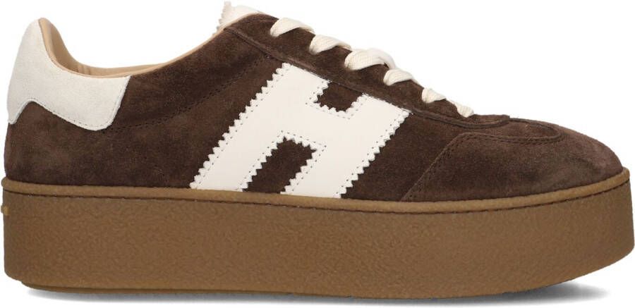 HOGAN Lage Sneakers Dames H681 Allacciato H Maat: 38 5 Materiaal: Suède Kleur: Bruin