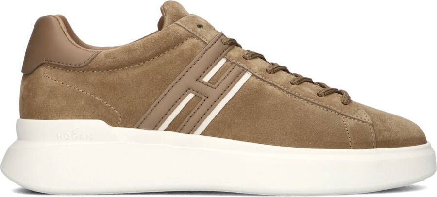 HOGAN Lage Sneakers Heren H580 Allacciato H Slash Maat: 42 Materiaal: Suède Kleur: Camel