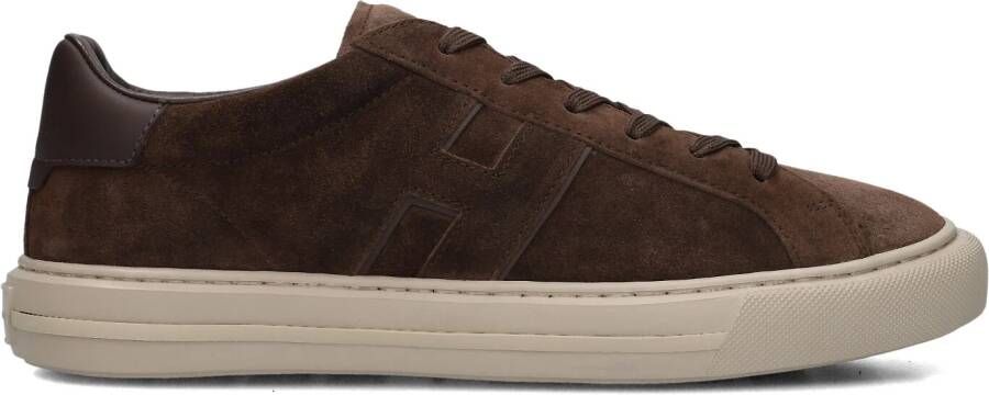 HOGAN Lage Sneakers Heren H691 Allacciato H Maat: 48 5 Materiaal: Suède Kleur: Bruin