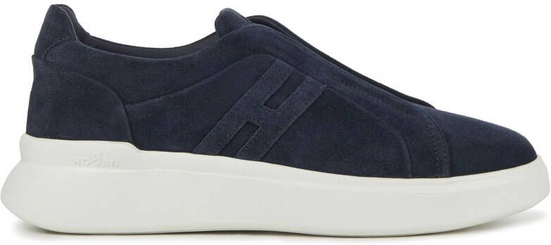 HOGAN Lage Sneakers Heren Hxm5800be00 Maat: 12 5 Materiaal: Suède Kleur: Blauw