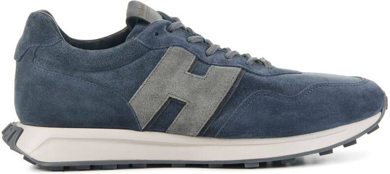 Hogan Blauwe Suede Sneakers Blue Heren