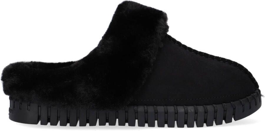 Ilse Jacobsen Pantoffels Dames Sloffen Instappers Suède Harde zool Open hiel Tulip 3871 Zwart - Foto 6