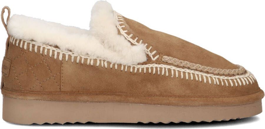 LAIDBACKLONDON Instappers Dames Jude Eva Crochet Maat: 39 Materiaal: Suède Kleur: Cognac