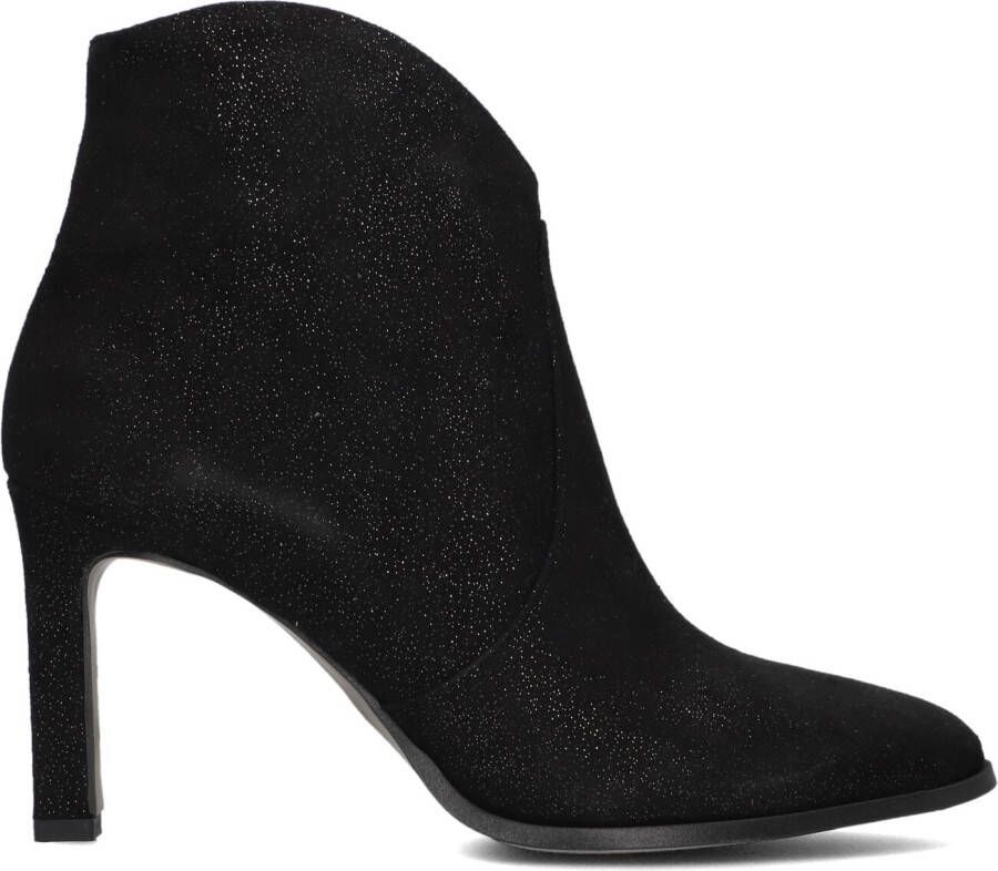 Lina Locchi Enkellaarsjes Dames Laarzen Damesschoenen Suède Glitter L1344 Zwart