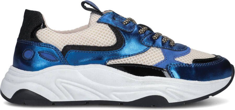 Lina Locchi Sneakers Dames Lage sneakers Damesschoenen Suede L1306 Glitter Blauw Schoenen