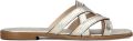 LINA LOCCHI Slippers Dames Led Slipper Met Gesp Leer Goud - Goud